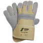 NITRAS SPLIT STAR+, luvas de couro bovino dividido, cor natural / cinza, algodão EN 388 | Pacote (12 pares)