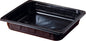 Die Duni GmbH PP Schale 1/2 GN Schwarz PP 325x265 ist ein schwarzes, rechteckiges Speisetablett mit flachen Seiten und einer glatten Innenseite, ideal für die Gastronomie oder das Catering, abgebildet auf weißem Hintergrund.
