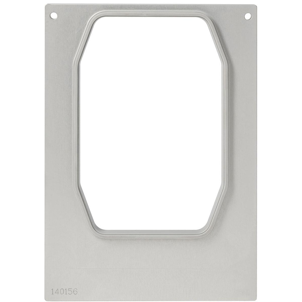 Uma caixa metálica retangular DF10/20 da Duni GmbH com cantos arredondados e um recorte octogonal, ilustrada em fundo branco. Adequado para bandeja PP HMR 840, 1035, 1395ml. No canto inferior esquerdo está "140156". Embalagem (1 peça).