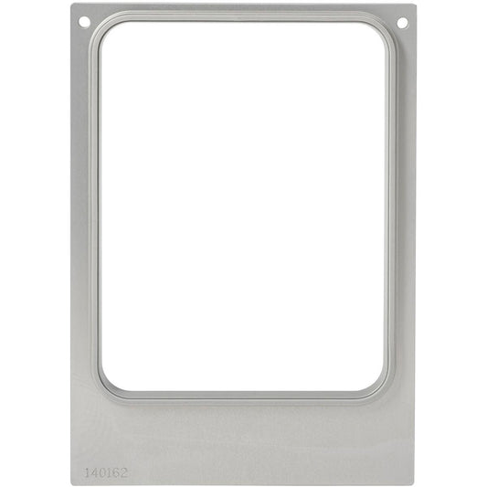 Abgebildet ist ein rechteckiger Metallrahmen der Duni GmbH, konzipiert für Kassette DF10/20 für CPET Schalen 960, 1200, 1500 ml (Set | Packung 1 Stück), mit abgerundeten Innenkanten und zwei oberen Ecklöchern. Unten links ist "140162" eingraviert.