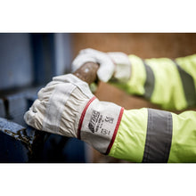 NITRAS APOLLO, luvas de couro bovino de flor integral, cor natural / cinza