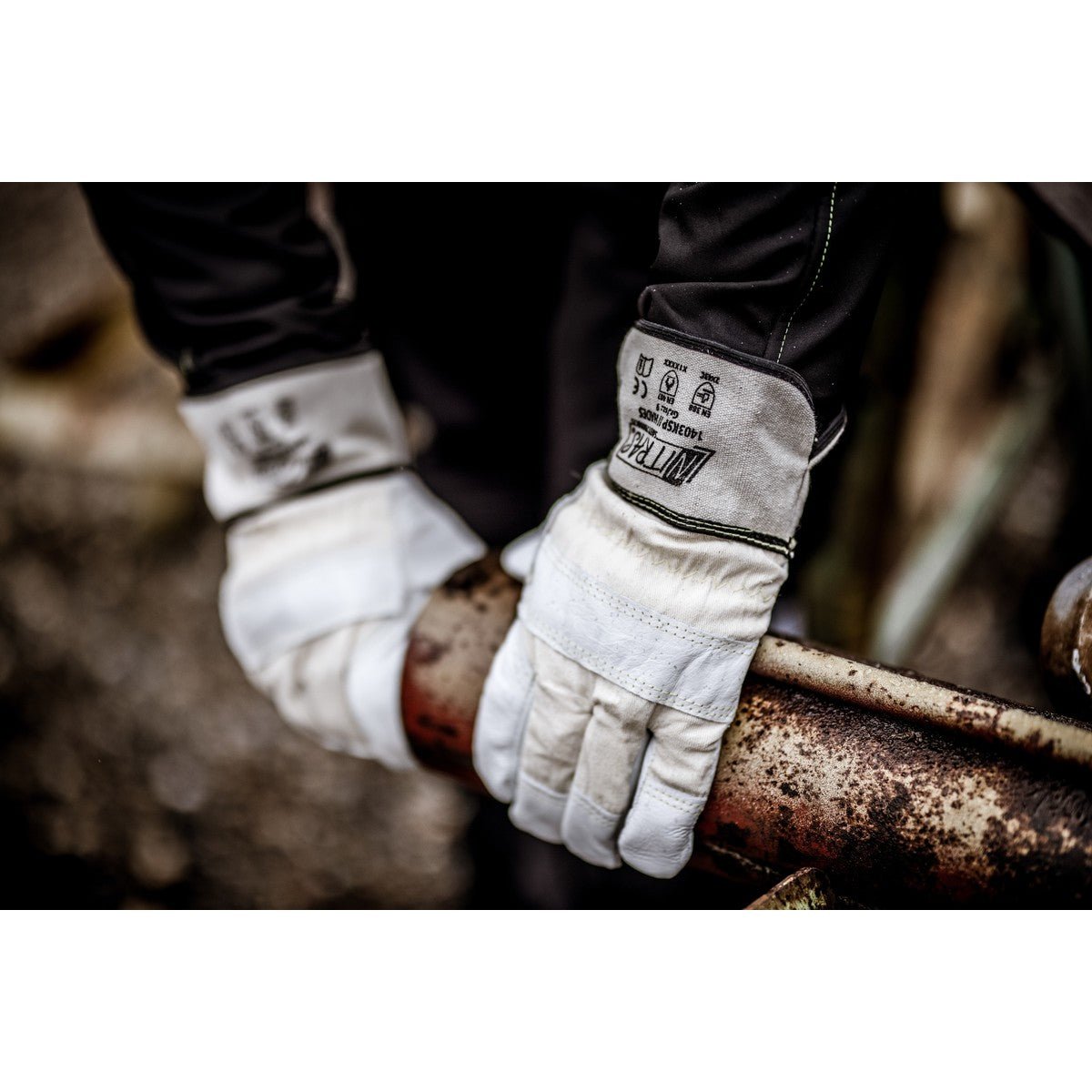 NITRAS HADES, luvas de proteção contra cortes, cor natural / cinza