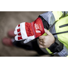 Luvas de couro NITRAS para crianças, vermelho / cinza