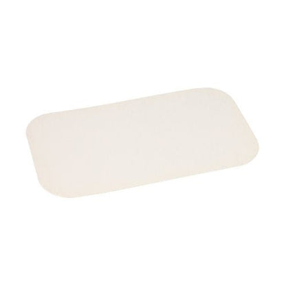 As tampas de inserção Starpak 50 são tampas de inserção retangulares, de cor creme, revestidas de PP (21,8 x 12,3 cm) com cantos arredondados em fundo branco. A embalagem contém 50 unidades em película retrátil.