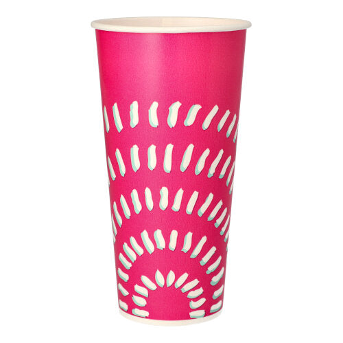 Os copos de papel Starpak 50 para bebidas frias (0,5 l, rosa, 8,97 cm Ø, 16,83 cm de altura) são ideais para festas - copos descartáveis estáveis em um prático pacote de 50 unidades com design chamativo.