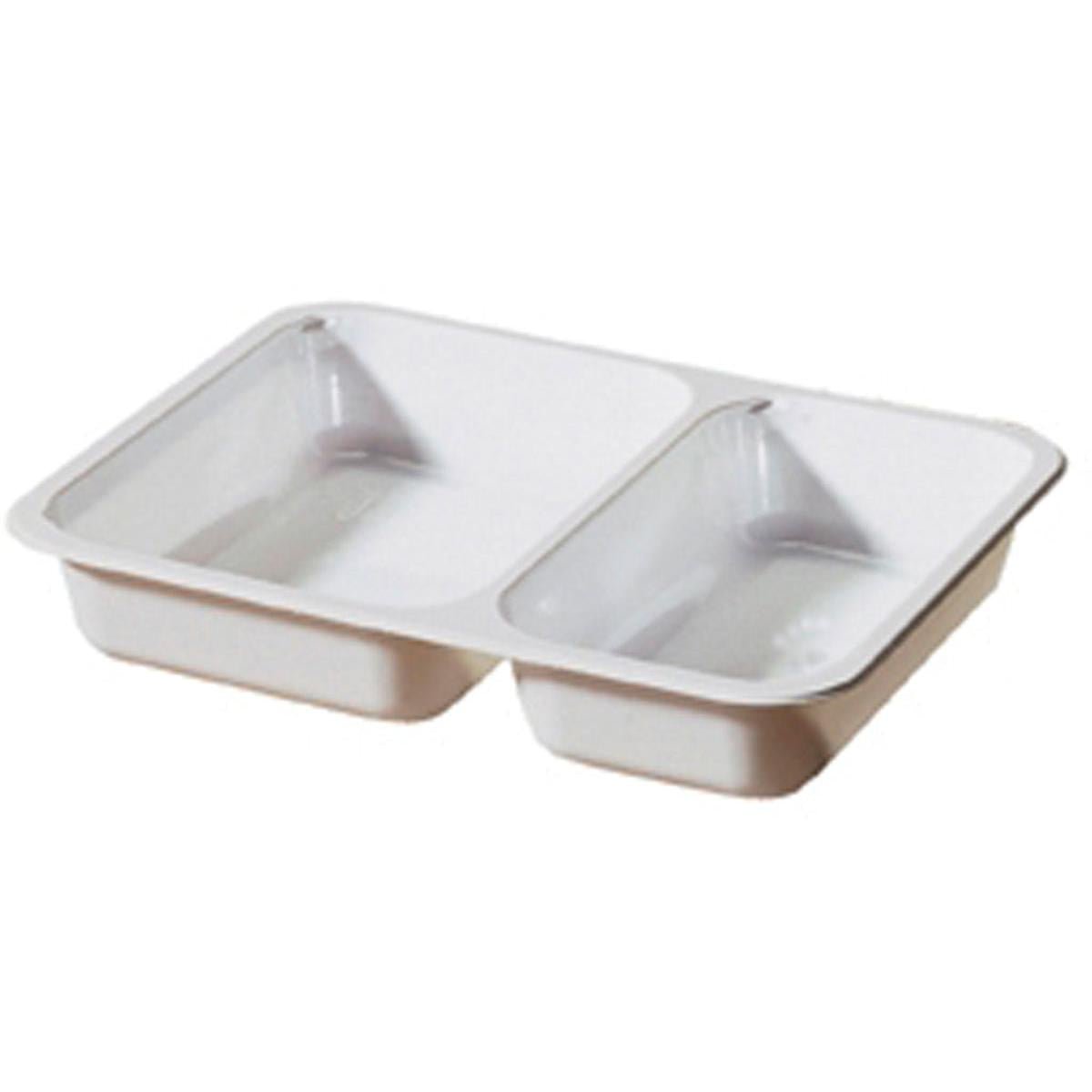 A bandeja CPET 225x175x35 mm em branco da Duni GmbH é adequada como embalagem de alimentos resistente ao calor com dois compartimentos de tamanhos diferentes - ideal para refeições de cantina ou alimentos embalados (pacote: 250 unidades).