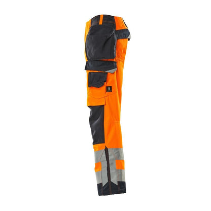 Calças artesãos MASCOT® Wigan, alta visibilidade laranja/preto-azul