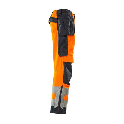 Calças artesãos MASCOT® Wigan, alta visibilidade laranja/preto-azul
