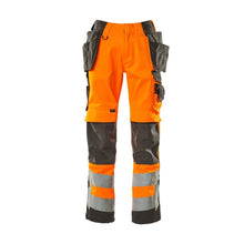 Calças artesãos MASCOT® Wigan, laranja de alta visibilidade/antracite escuro