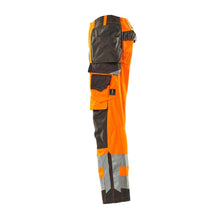 Calças artesãos MASCOT® Wigan, laranja de alta visibilidade/antracite escuro