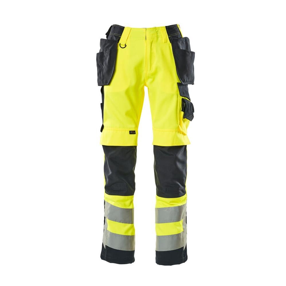 Calças artesãos MASCOT® Wigan, alta visibilidade amarelo/preto-azul