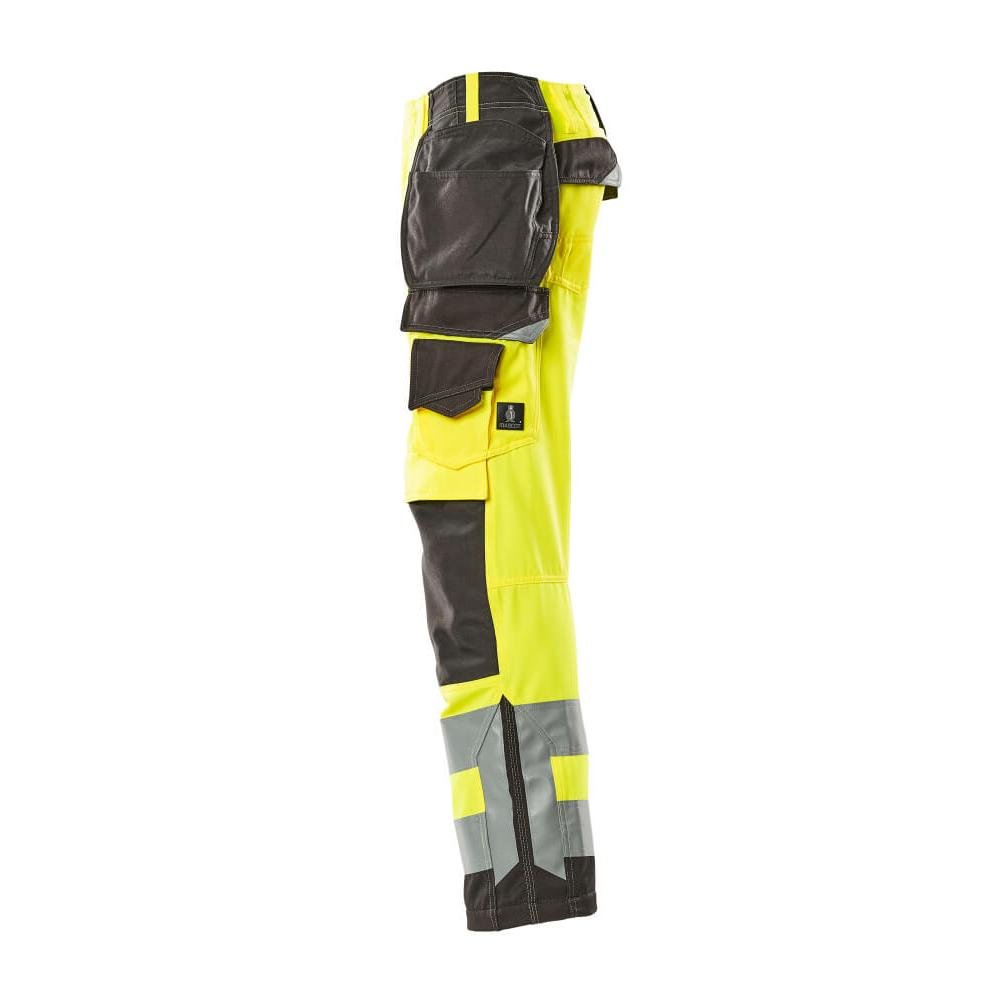 Calças artesãos MASCOT® Wigan, amarelo de alta visibilidade/antracite escuro