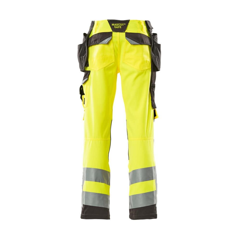 Calças artesãos MASCOT® Wigan, amarelo de alta visibilidade/antracite escuro