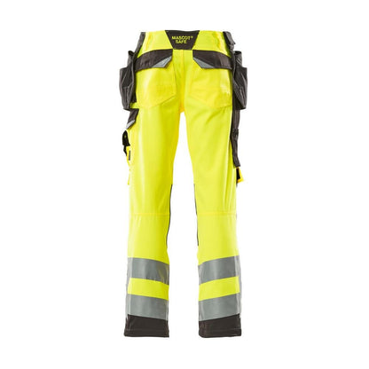 Calças artesãos MASCOT® Wigan, amarelo de alta visibilidade/antracite escuro