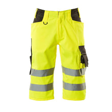 Calças MASCOT® Luton de comprimento três quartos, amarelo de alta visibilidade/antracite escuro