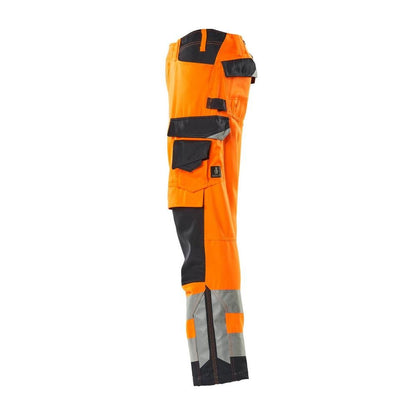 Calças MASCOT® Kendal, alta visibilidade laranja/preto-azul