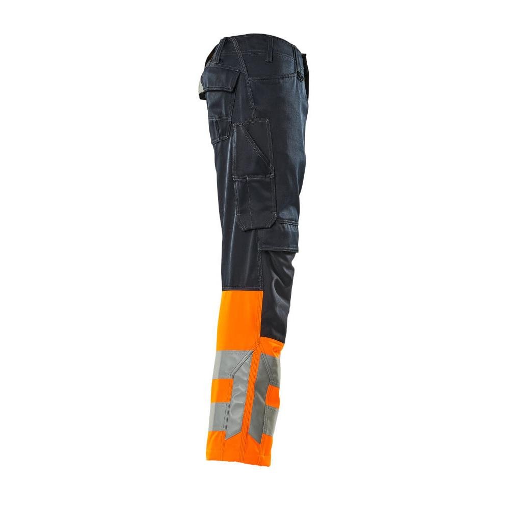 Calças MASCOT® Leeds, preto azul/laranja de alta visibilidade