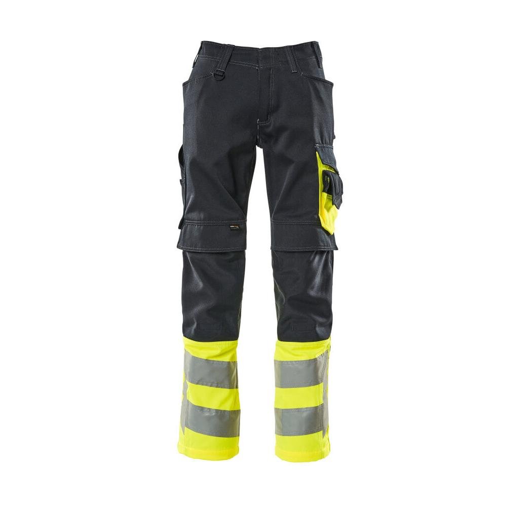 Calças MASCOT® Leeds, preto azul/amarelo de alta visibilidade