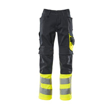 Calças MASCOT® Leeds, preto azul/amarelo de alta visibilidade
