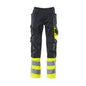 Calças MASCOT® Leeds, preto azul/amarelo de alta visibilidade