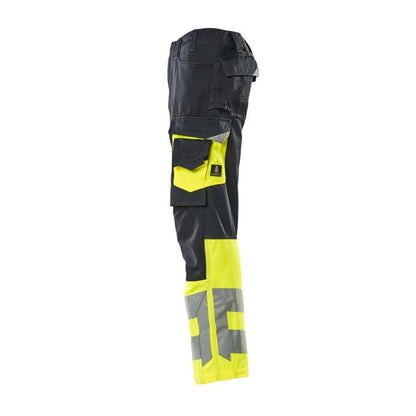 Calças MASCOT® Leeds, preto azul/amarelo de alta visibilidade