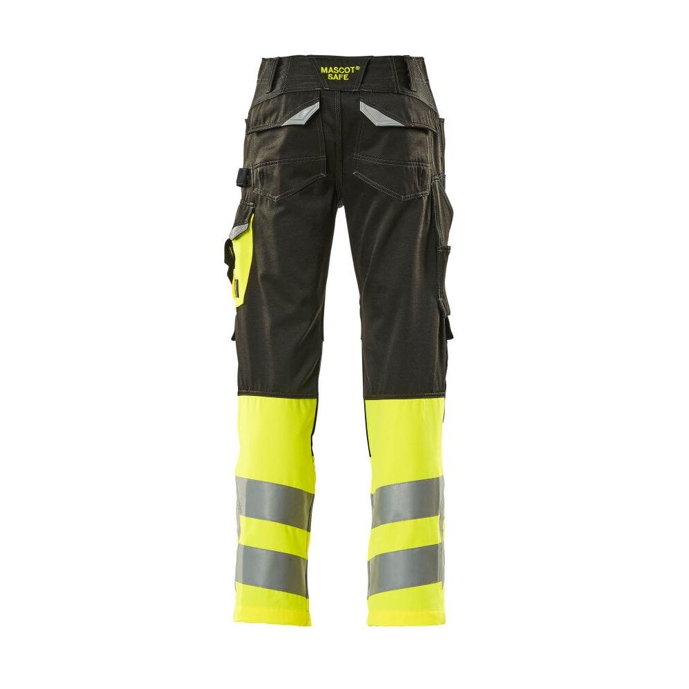 Calças MASCOT® Leeds, pretas/amarelas de alta visibilidade
