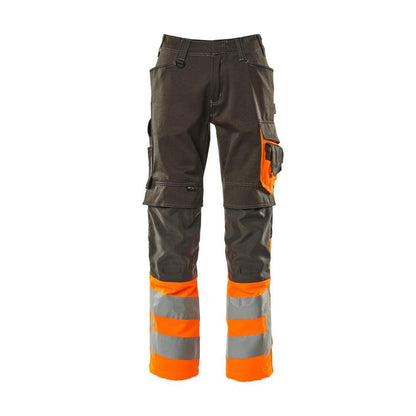 Calças MASCOT® Leeds, antracite escuro/laranja de alta visibilidade