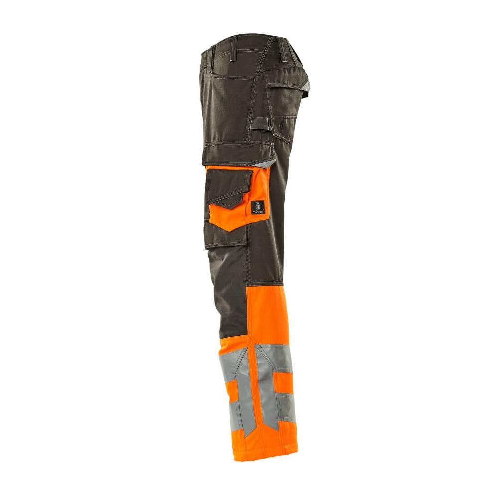 Calças MASCOT® Leeds, antracite escuro/laranja de alta visibilidade