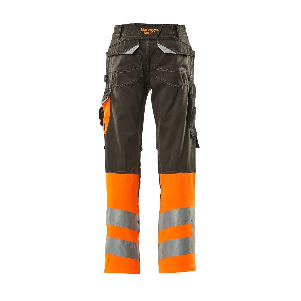 Calças MASCOT® Leeds, antracite escuro/laranja de alta visibilidade
