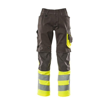 Calças MASCOT® Leeds, antracite escuro/amarelo de alta visibilidade