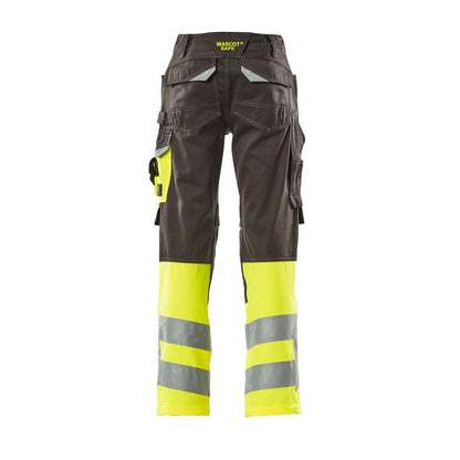 Calças MASCOT® Leeds, antracite escuro/amarelo de alta visibilidade