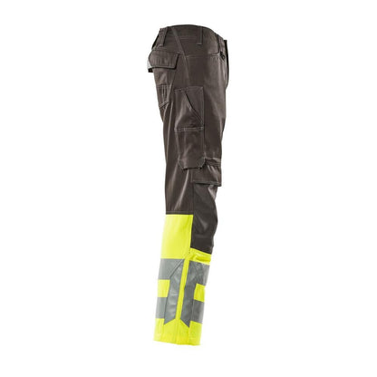 Calças MASCOT® Leeds, antracite escuro/amarelo de alta visibilidade