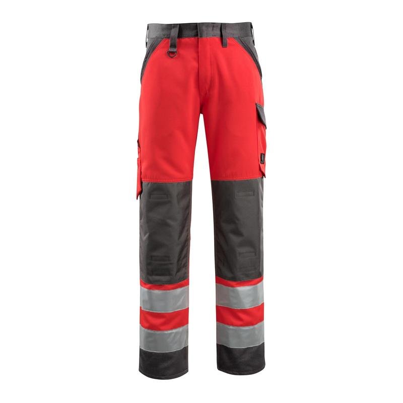 Calças MASCOT® Maitland, vermelho de alta visibilidade/antracite escuro