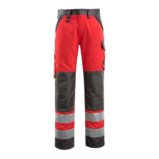 Calças MASCOT® Maitland, vermelho de alta visibilidade/antracite escuro