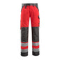 Calças MASCOT® Maitland, vermelho de alta visibilidade/antracite escuro