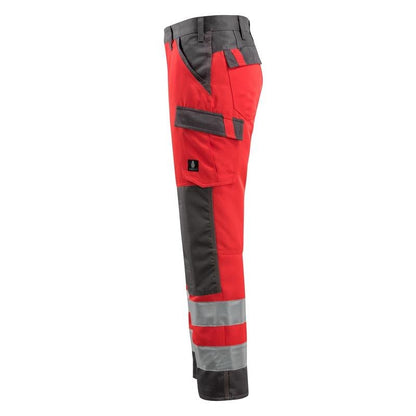 Calças MASCOT® Maitland, vermelho de alta visibilidade/antracite escuro