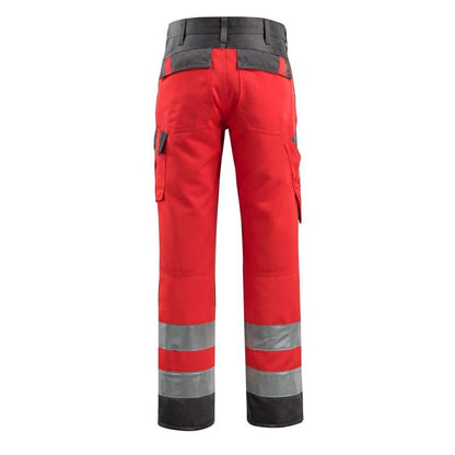 Calças MASCOT® Maitland, vermelho de alta visibilidade/antracite escuro