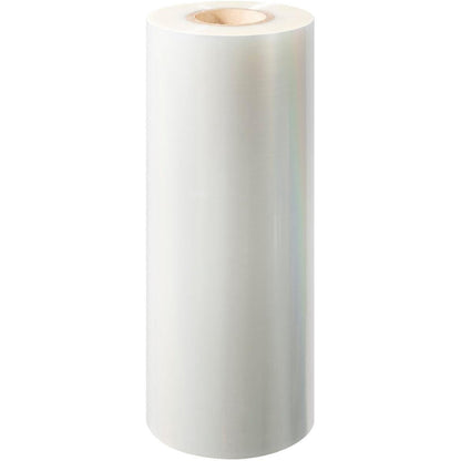 Um grande rolo de Duni GmbH Universalfolie sem Antifog universal com núcleo de papelão, em pé sobre um fundo branco.
