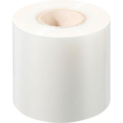 Um grande rolo branco e cilíndrico de Universalfolie sem Antifog universal da Duni GmbH com núcleo de papelão está em pé contra um fundo branco simples.