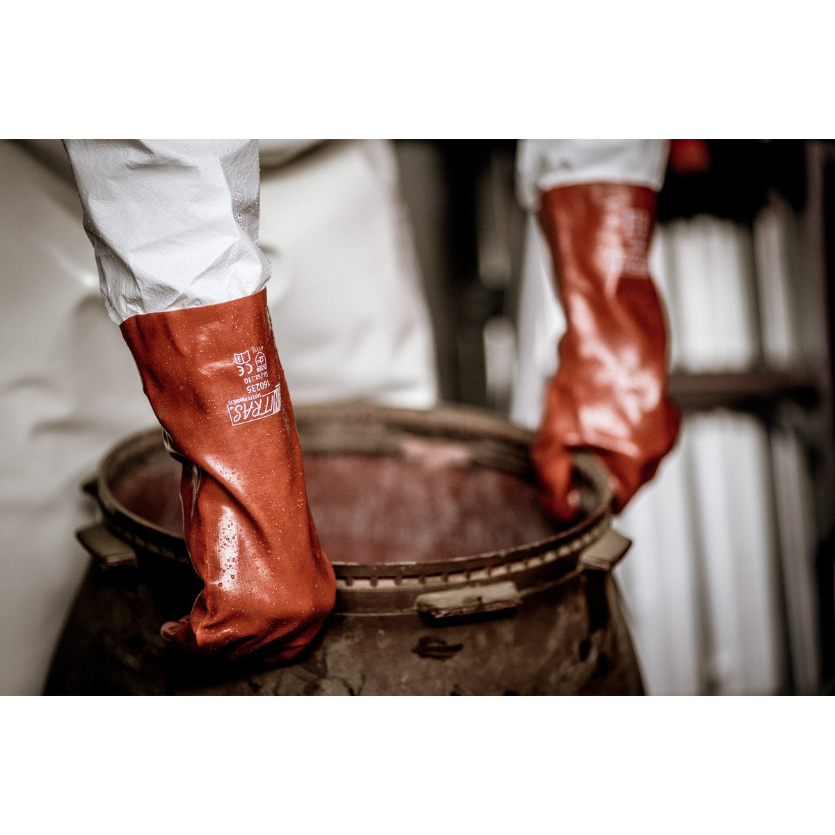 Luvas NITRAS PVC, vermelhas, jersey de algodão EN 388 | Pacote (12 pares)