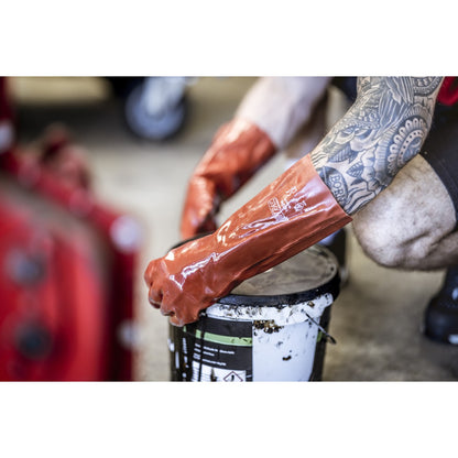 Luvas NITRAS PVC, vermelhas, jersey de algodão EN 388 | Pacote (12 pares)