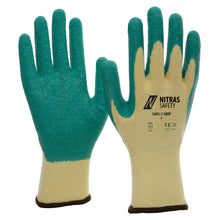 NITRAS GRIP, luvas de látex, amarelo / verde