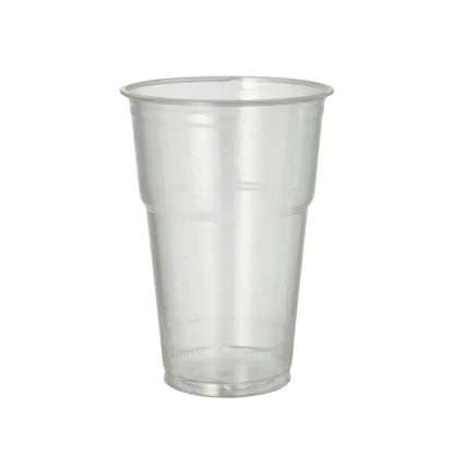 O copo de bebida fria PAPSTAR 70 em PLA "puro" da PAPSTAR GmbH fica ereto, claro como cristal e ecológico sobre um fundo branco - ideal para bebidas refrescantes.