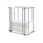 O dispensador de guardanapos de metal Duni GmbH 40 cm 1/8F, prático e elegante, comporta uma pilha de guardanapos brancos e retangulares e está equipado com uma moldura aberta, que é representada sobre um fundo branco.