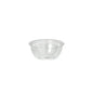 As tigelas de molho Starpak 100 são tigelas PS transparentes e redondas (50 ml, Ø 6,7 cm × 2,7 cm), exibidas de um ângulo ligeiramente elevado em um fundo branco simples - ideal para uso na gastronomia. Embalagem com 100 unidades em filme.