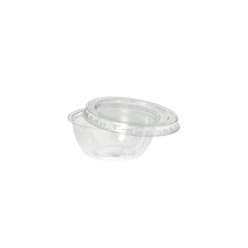 Uma tampa Starpak 100 clara e redonda (PS, Ø 6,7 cm, 1 cm de altura), perfeita para embalagem de alimentos, é apresentada em um fundo branco simples.