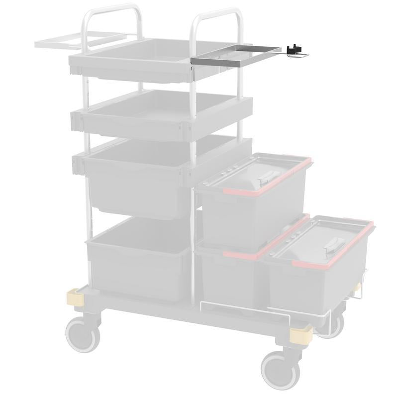 Suporte VERMOP para centro químico com suporte de alça na travessa, 34 x 27 x 9 cm