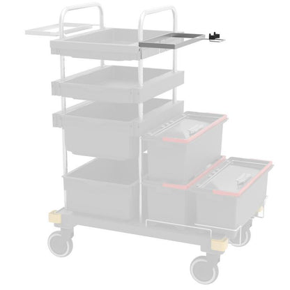 Suporte VERMOP para centro químico com suporte de alça na travessa, 34 x 27 x 9 cm