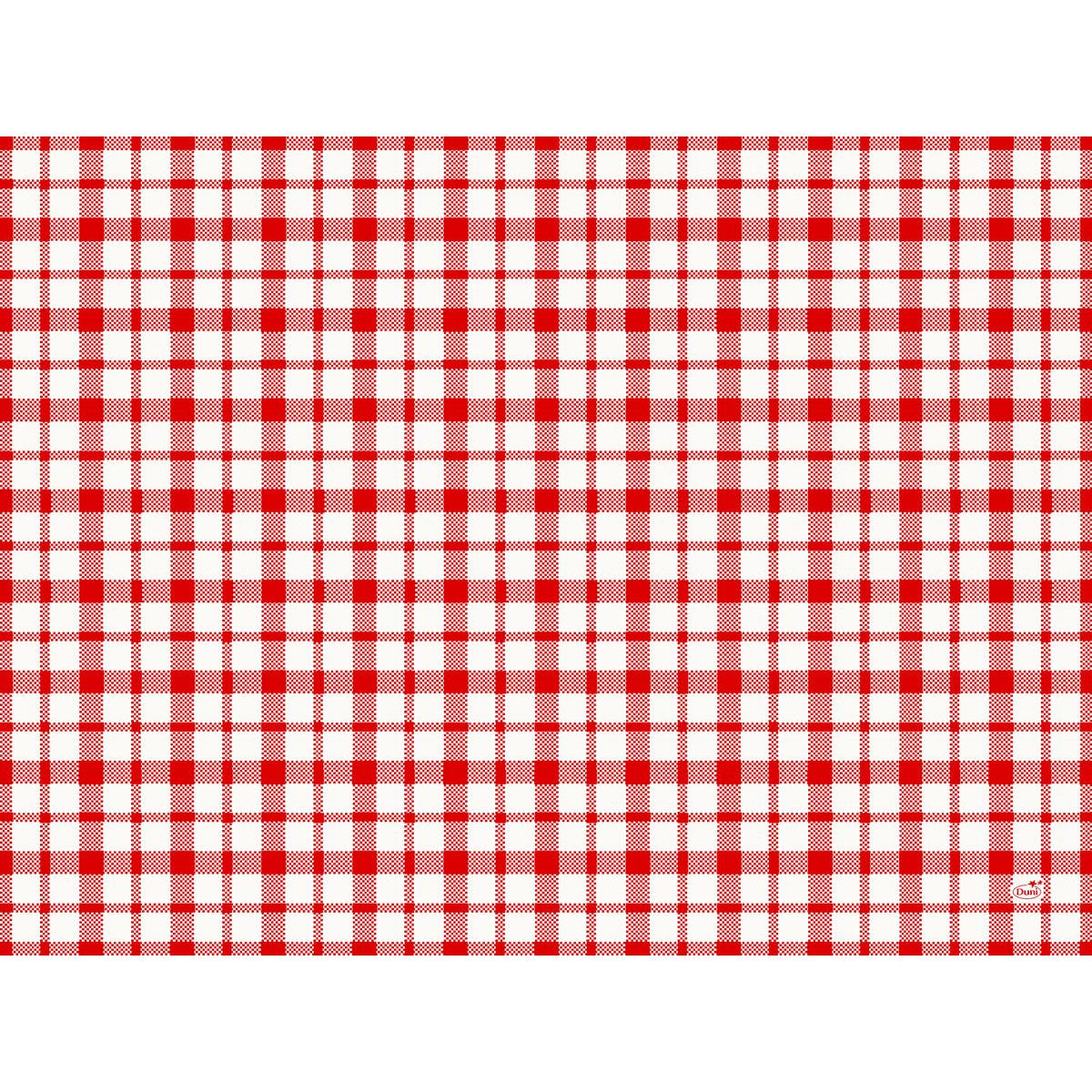 Os individuais de papel 30x40 cm Giovanni da Duni GmbH no design xadrez vermelho e branco são ideais para uma decoração de mesa elegante em festas e eventos. Embalagem com 250 unidades - perfeito para a restauração!.