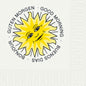 Um sol amarelo sorridente está no centro dos guardanapos de papel de 3 camadas, 24 x 24 cm da Duni GmbH. "GOOD MORNING", "BUENOS DIAS", "BONJOUR" e "GUTEN MORGEN" formam um círculo alegre em torno dele. Embalagem: 250 peças.